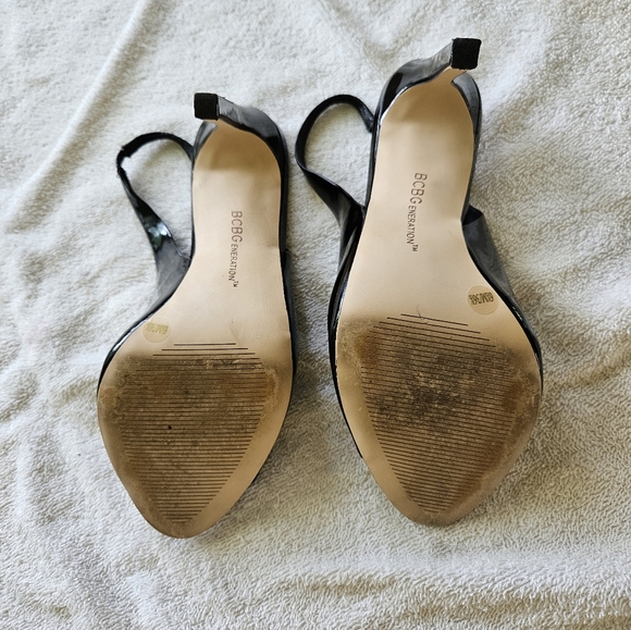 BCBG Generation Slingback Stilletto Gloss Black - Picture 5 of 11